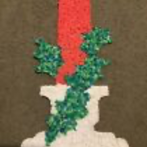 2 Vintage retro melted Plastic Popcorn Christmas Decor Glowing Candle with Holly - Picture 8 of 11